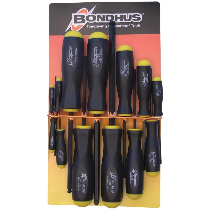 Bondhus Balldriver Sae Hex Ball End Screwdrivers .050" To 3/8" (13 Piece) BONDHUS