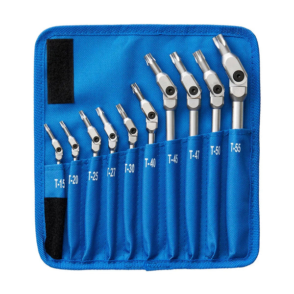 Bondhus Chrome Pivot Head Torx Tipped Wrenches With Storage Pouch (10 Piece) BONDHUS