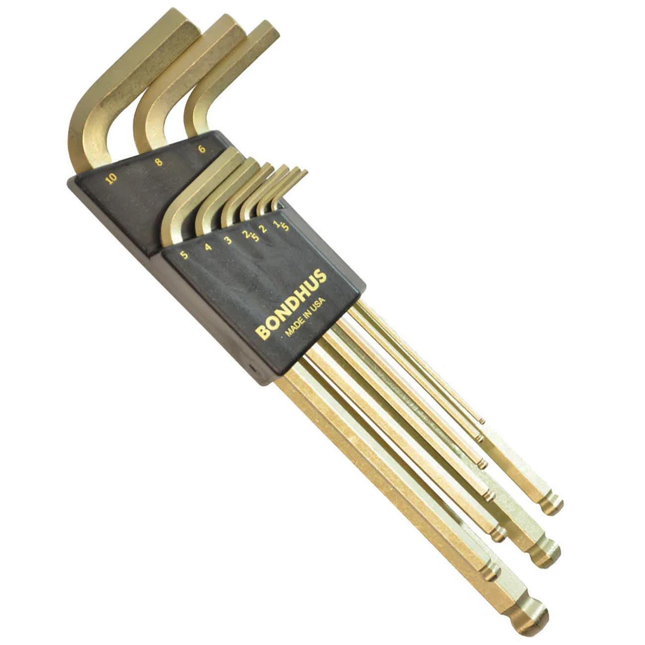 Bondhus Goldguard Plated Balldriver Metric/sae Ball End Hex L-keys Double Set (22 Piece) BONDHUS