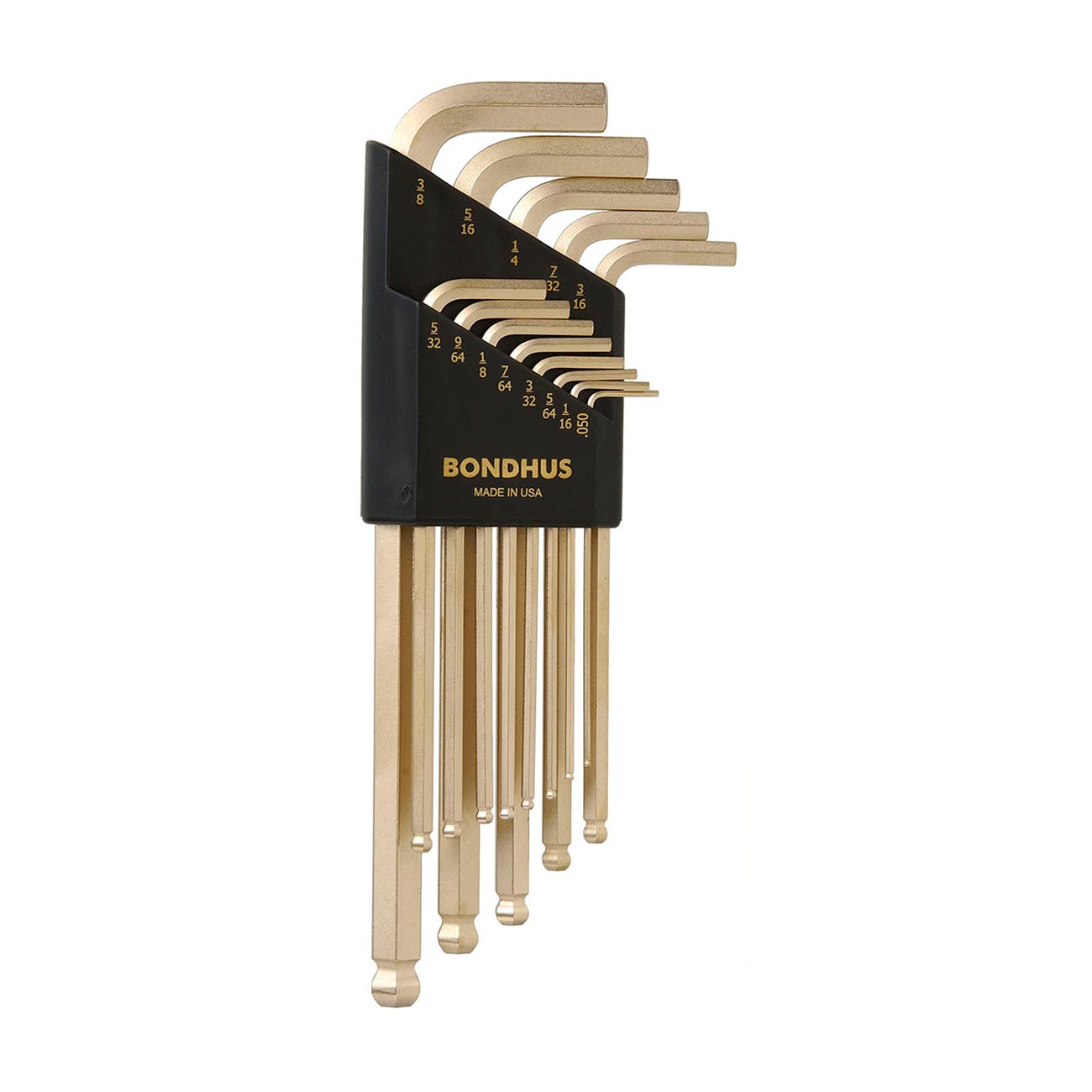 Bondhus Goldguard Plated Balldriver Sae Ball End Hex L-key Set (13 Piece) BONDHUS