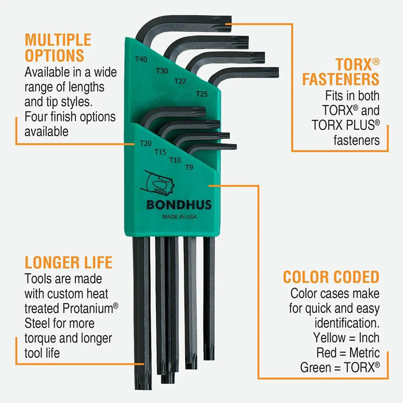 Bondhus Star Tipped Long L-keys Set (8 Piece) BONDHUS