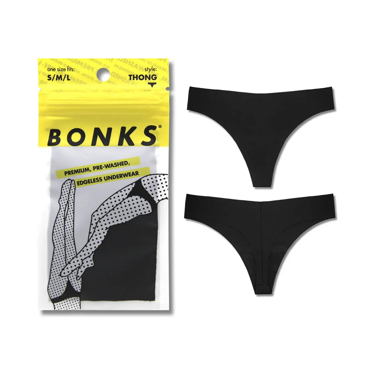 Bonks Black Magic Seamless Thong O/S Bonks