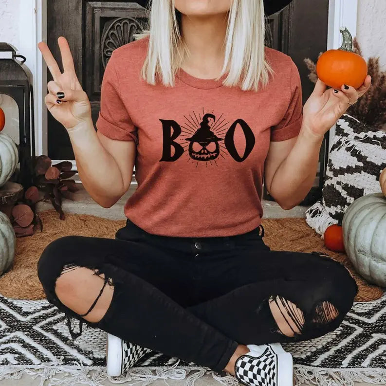 Boo pumpkin Halloween Shirt Stiles Tee