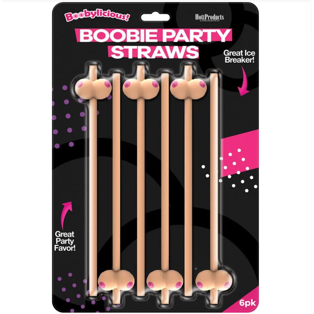Boobie Party Straws 6pk Hott Products