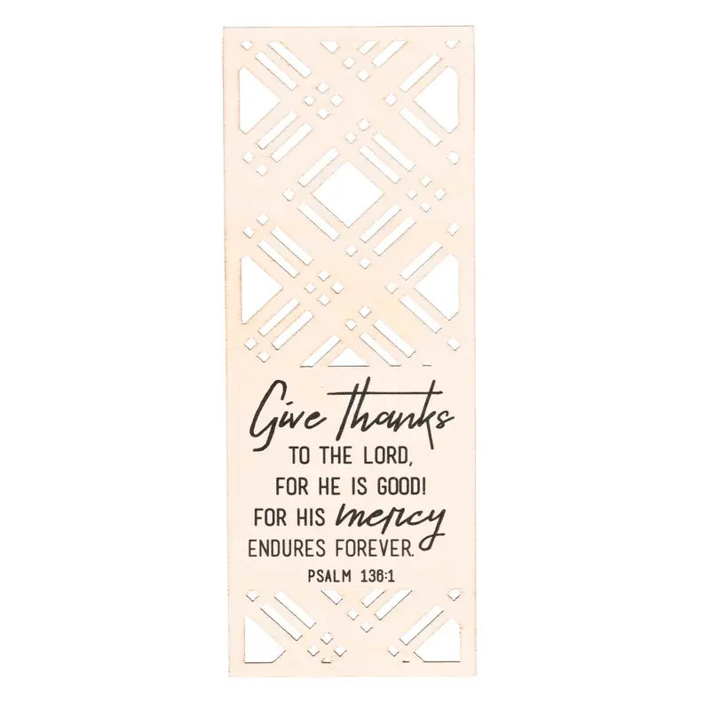 Bookmark Laser Cut MDF Thanks Ps. 136:1 Dicksons Inc
