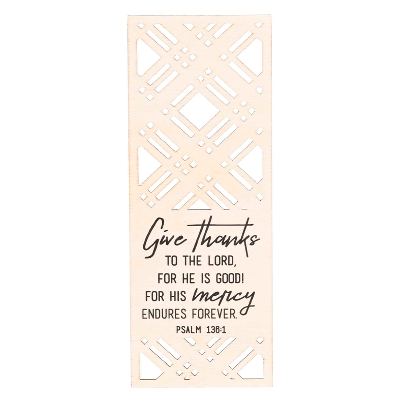 Bookmark Laser Cut MDF Thanks Ps. 136:1 Dicksons Inc