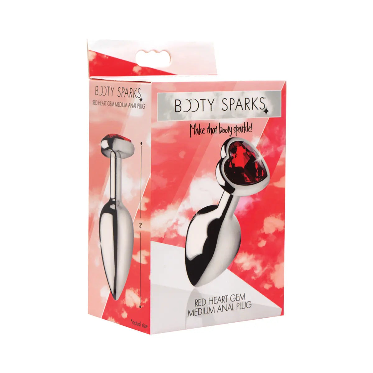 Booty Sparks Red Heart Gem Med Anal Plug XR Brands