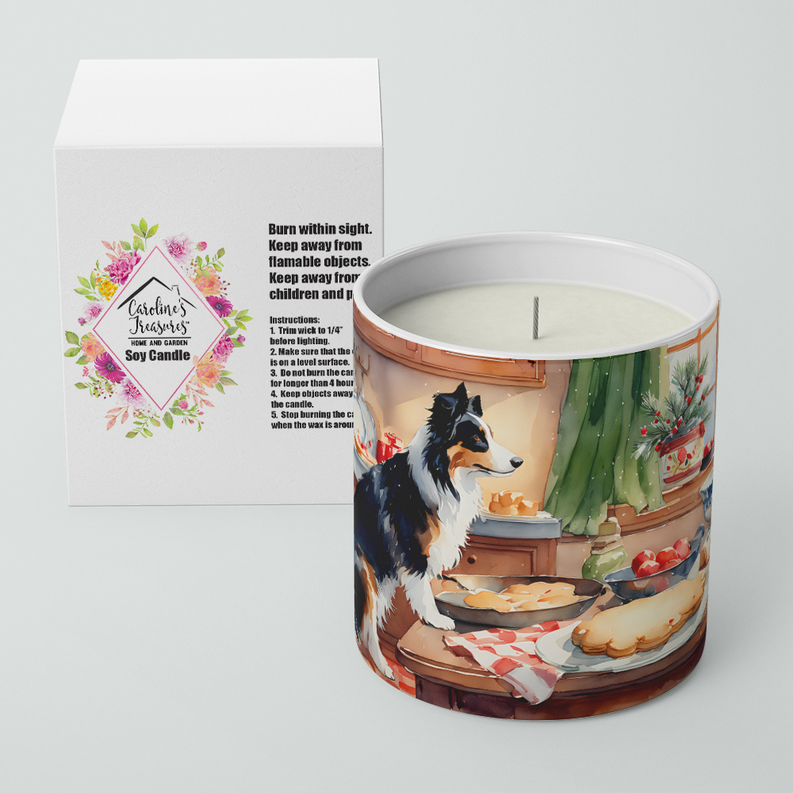 Border Collie Christmas Cookies Decorative Soy Candle Caroline's Treasures