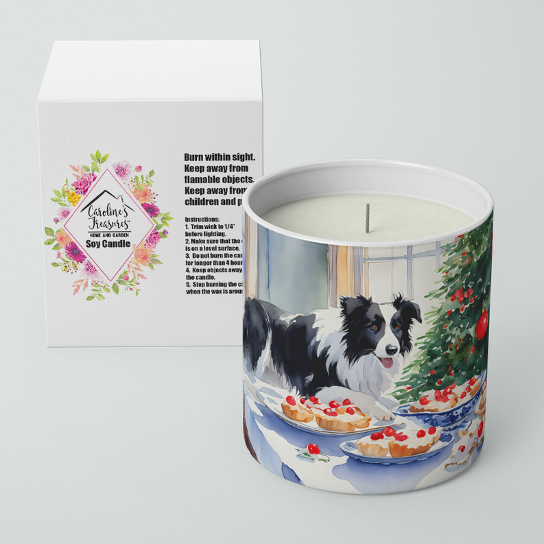 Border Collie Christmas Cookies Decorative Soy Candle Caroline's Treasures
