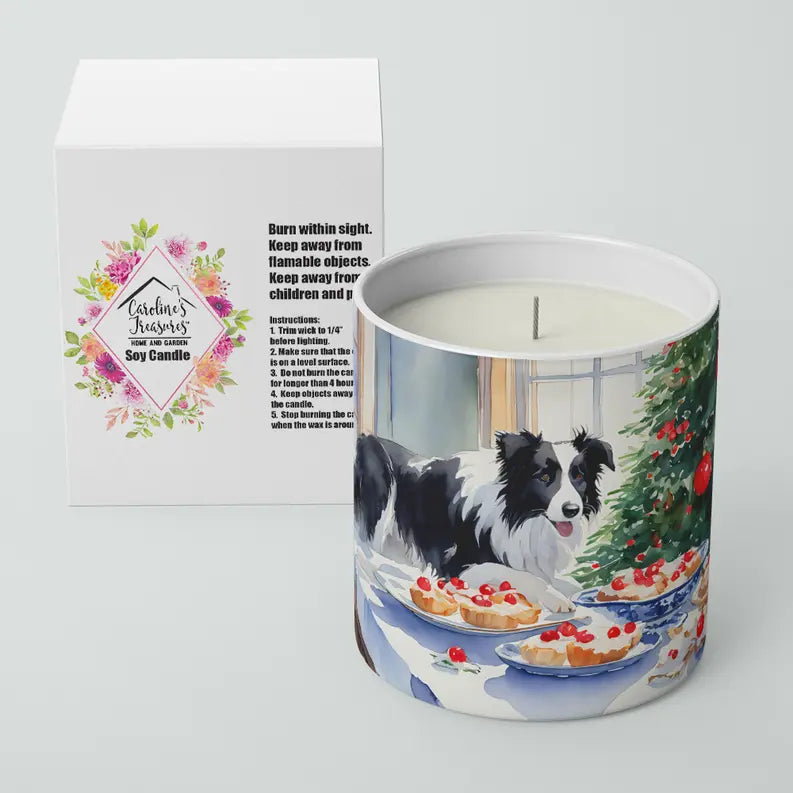 Border Collie Christmas Cookies Decorative Soy Candle Caroline's Treasures
