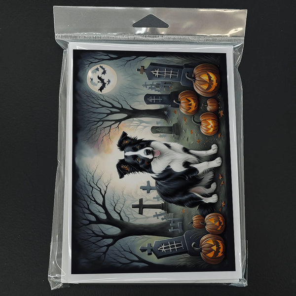 Border Collie Spooky Halloween Greeting Cards Pack of 8 Caroline's Treasures