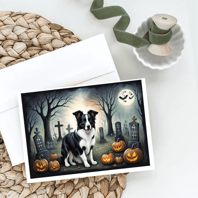 Border Collie Spooky Halloween Greeting Cards Pack of 8 Caroline's Treasures