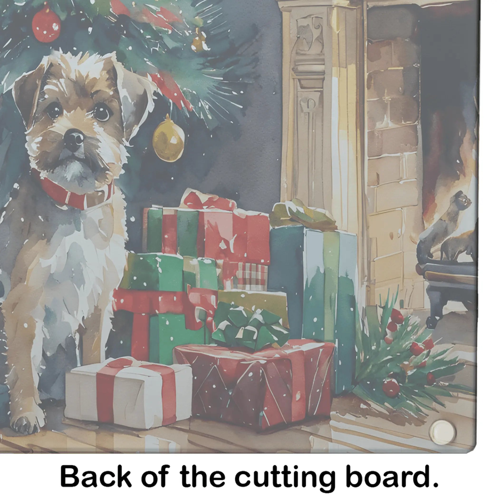 Border Terrier Cozy Christmas Glass Cutting Board Caroline's Treasures