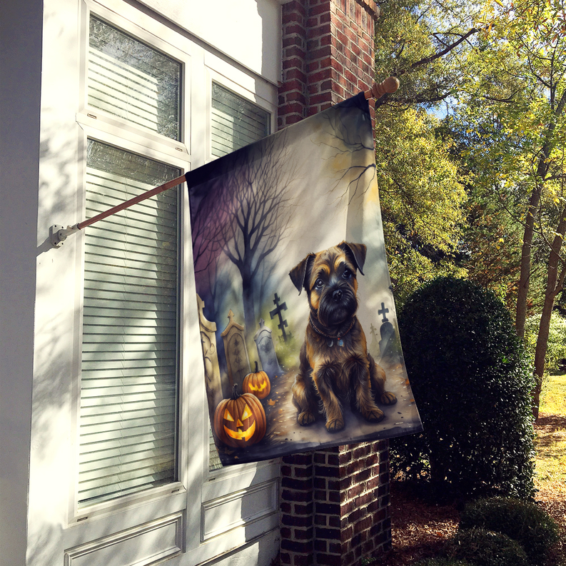 Border Terrier Spooky Halloween House Flag Caroline's Treasures