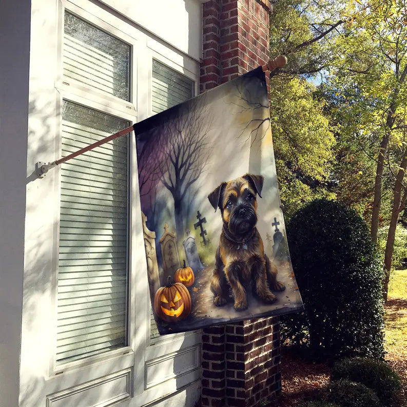 Border Terrier Spooky Halloween House Flag Caroline's Treasures