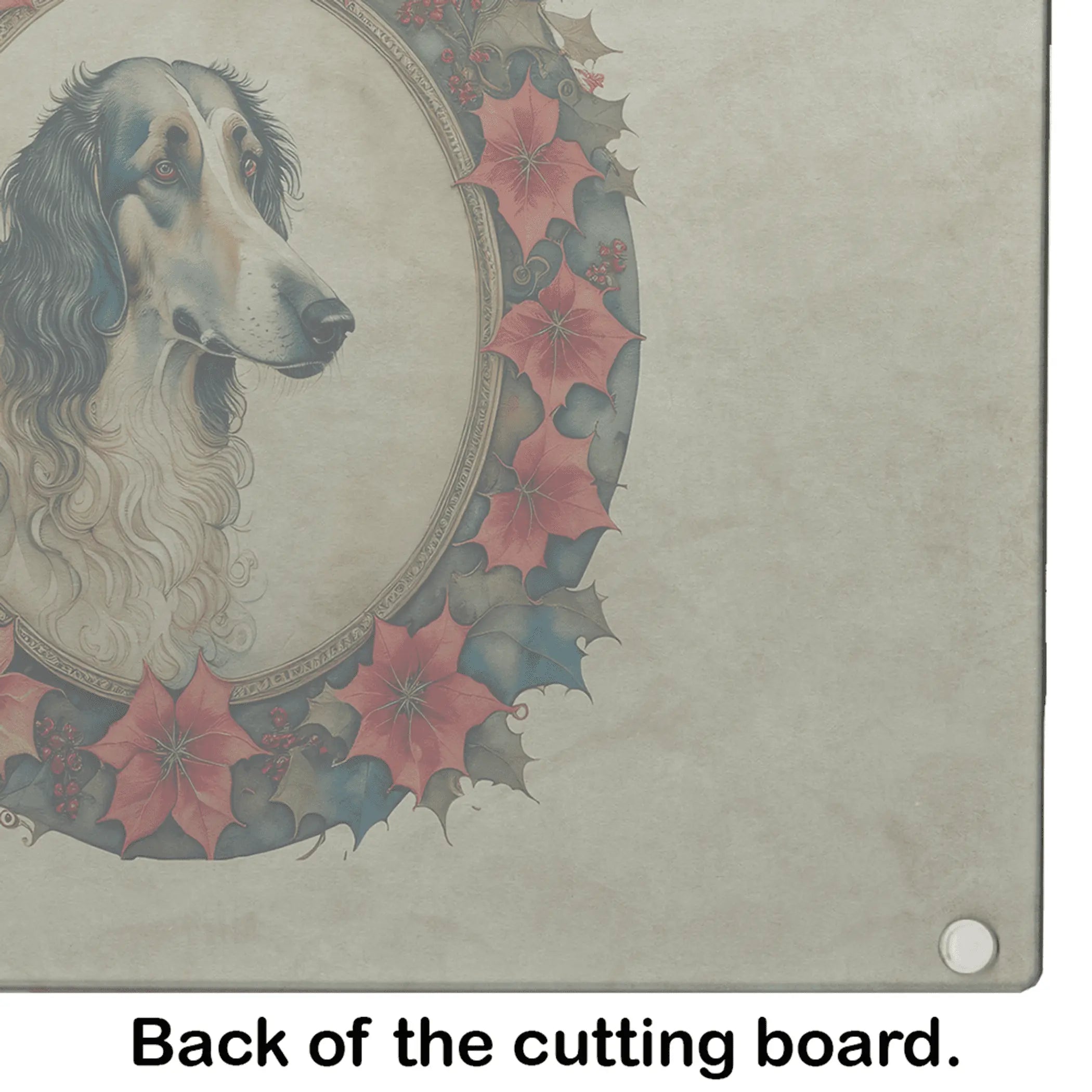 Borzoi Christmas Flowers Glass Cutting Board Caroline's Treasures