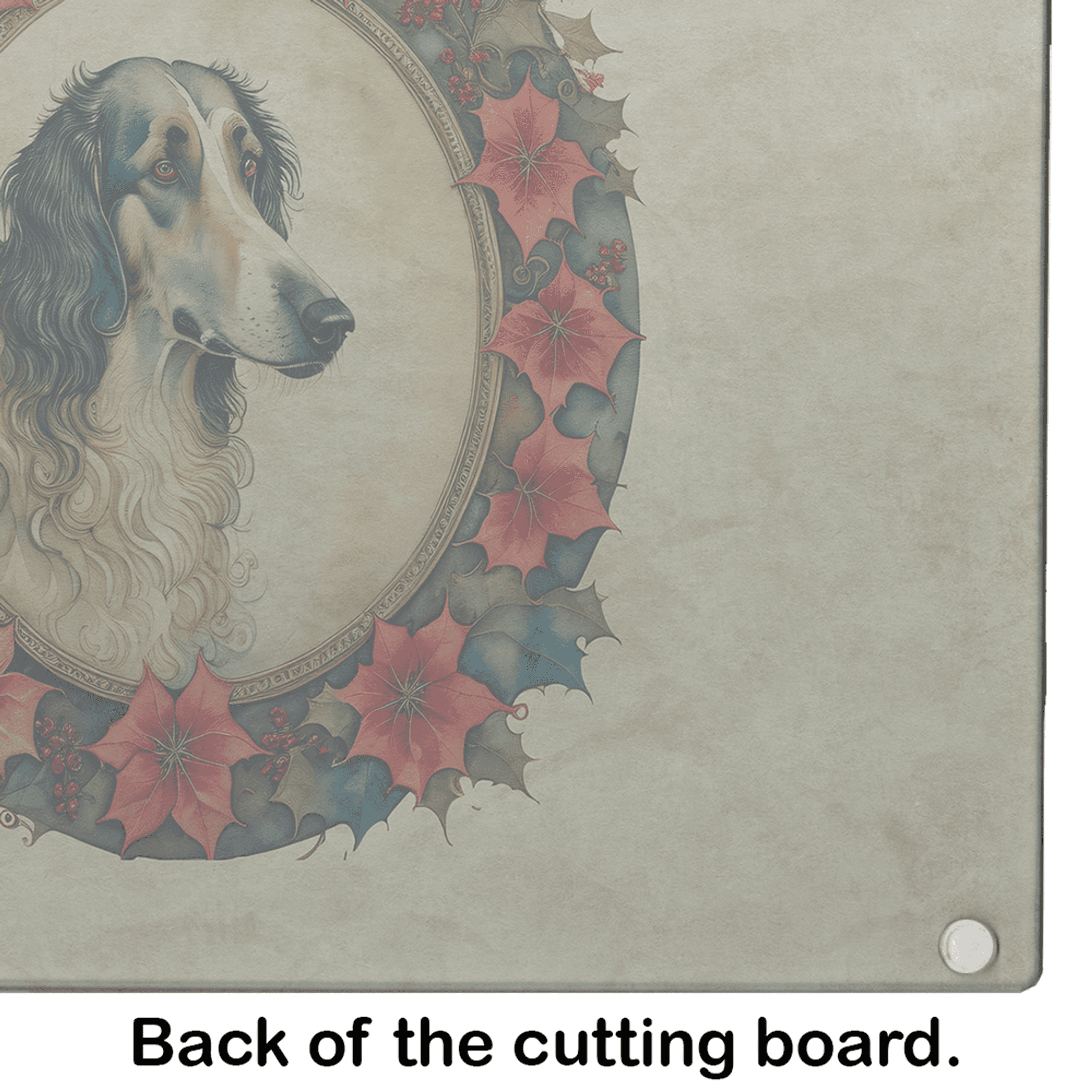 Borzoi Christmas Flowers Glass Cutting Board Caroline's Treasures