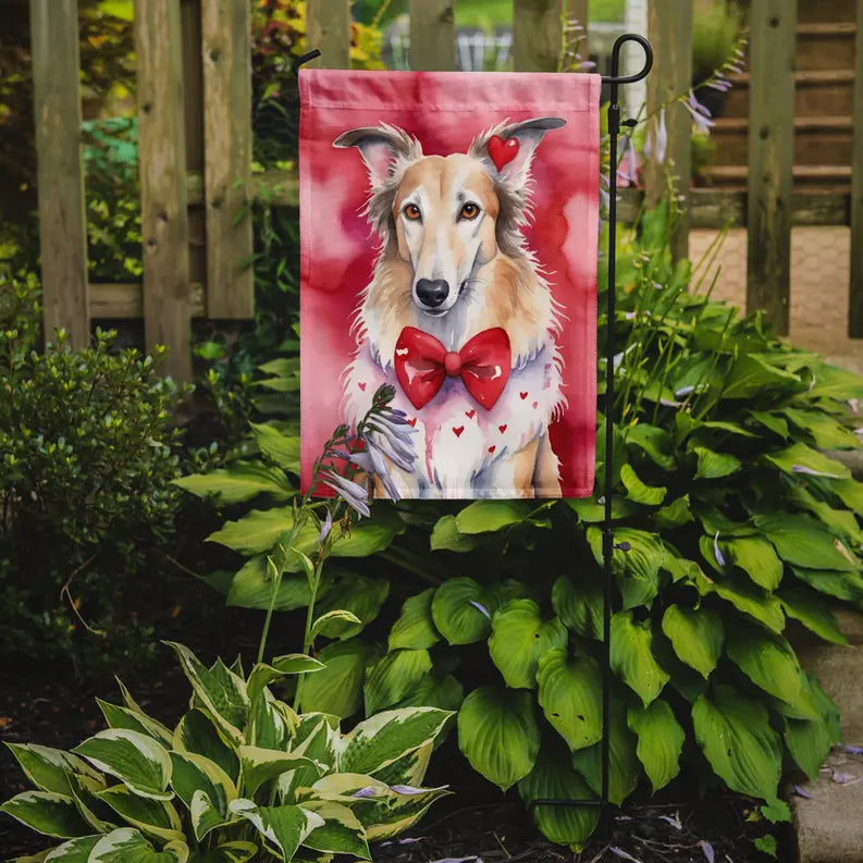 Borzoi My Valentine Garden Flag Caroline's Treasures