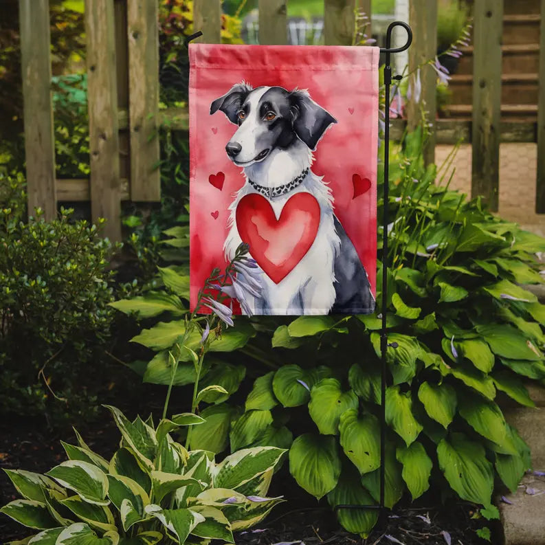 Borzoi My Valentine Garden Flag Caroline's Treasures