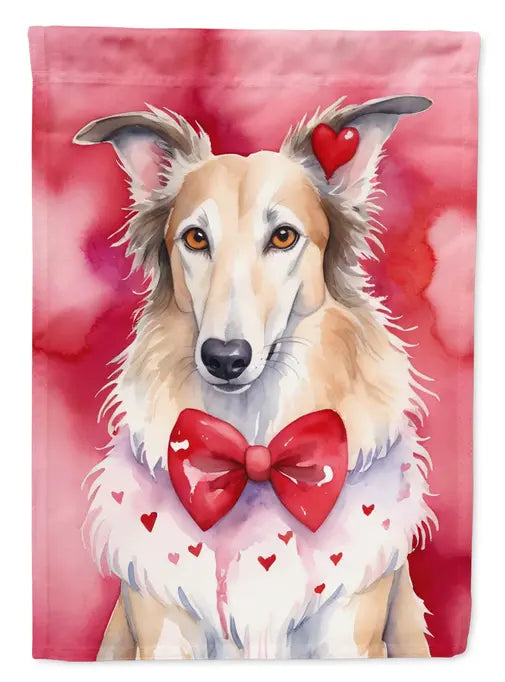 Borzoi My Valentine Garden Flag Caroline's Treasures