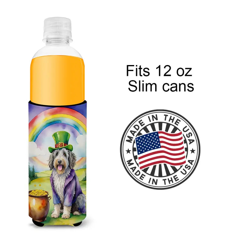 Borzoi St Patrick's Day Hugger for Ultra Slim Cans Caroline's Treasures