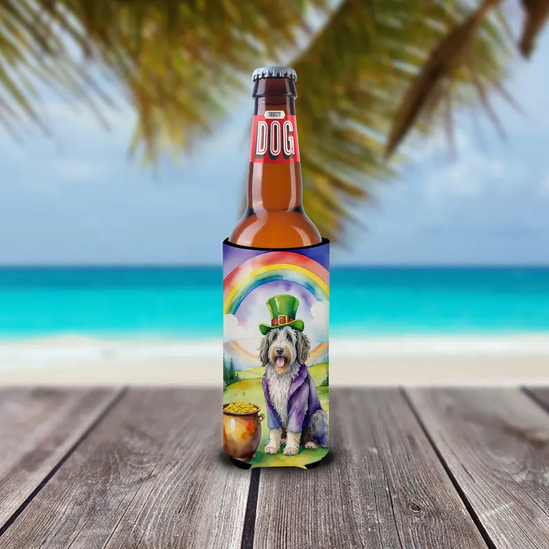 Borzoi St Patrick's Day Hugger for Ultra Slim Cans Caroline's Treasures