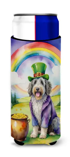 Borzoi St Patrick's Day Hugger for Ultra Slim Cans Caroline's Treasures