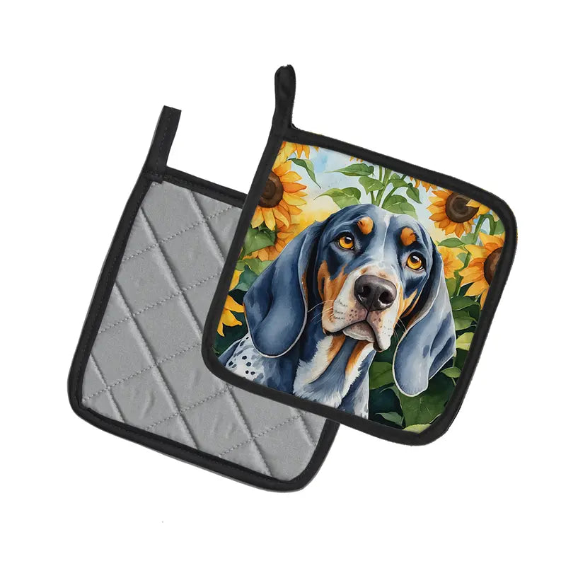Borzoi in Sunflowers Pair of Pot Holders Caroline's Treasures
