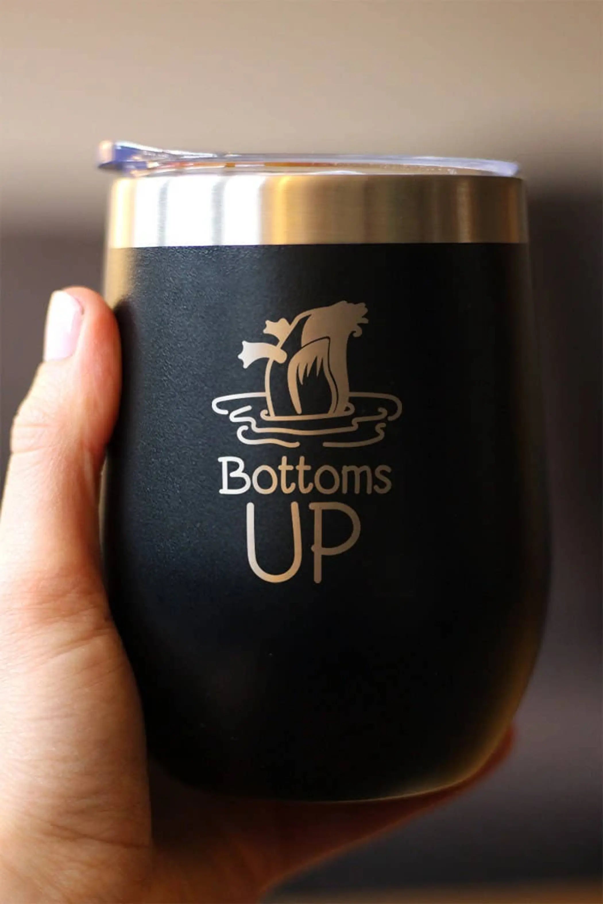 Bottoms Up Insulated Wine Tumbler - Funny Duck Gifts Bevvee