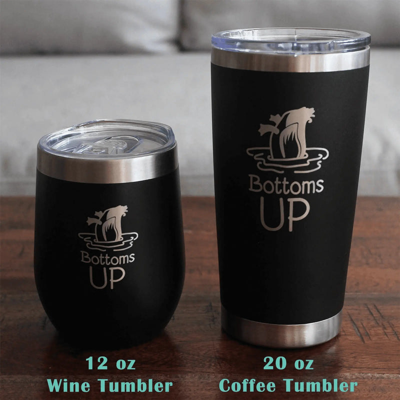 Bottoms Up Whiskey Rocks Glass - Funny Duck Gifts and Decor Bevvee