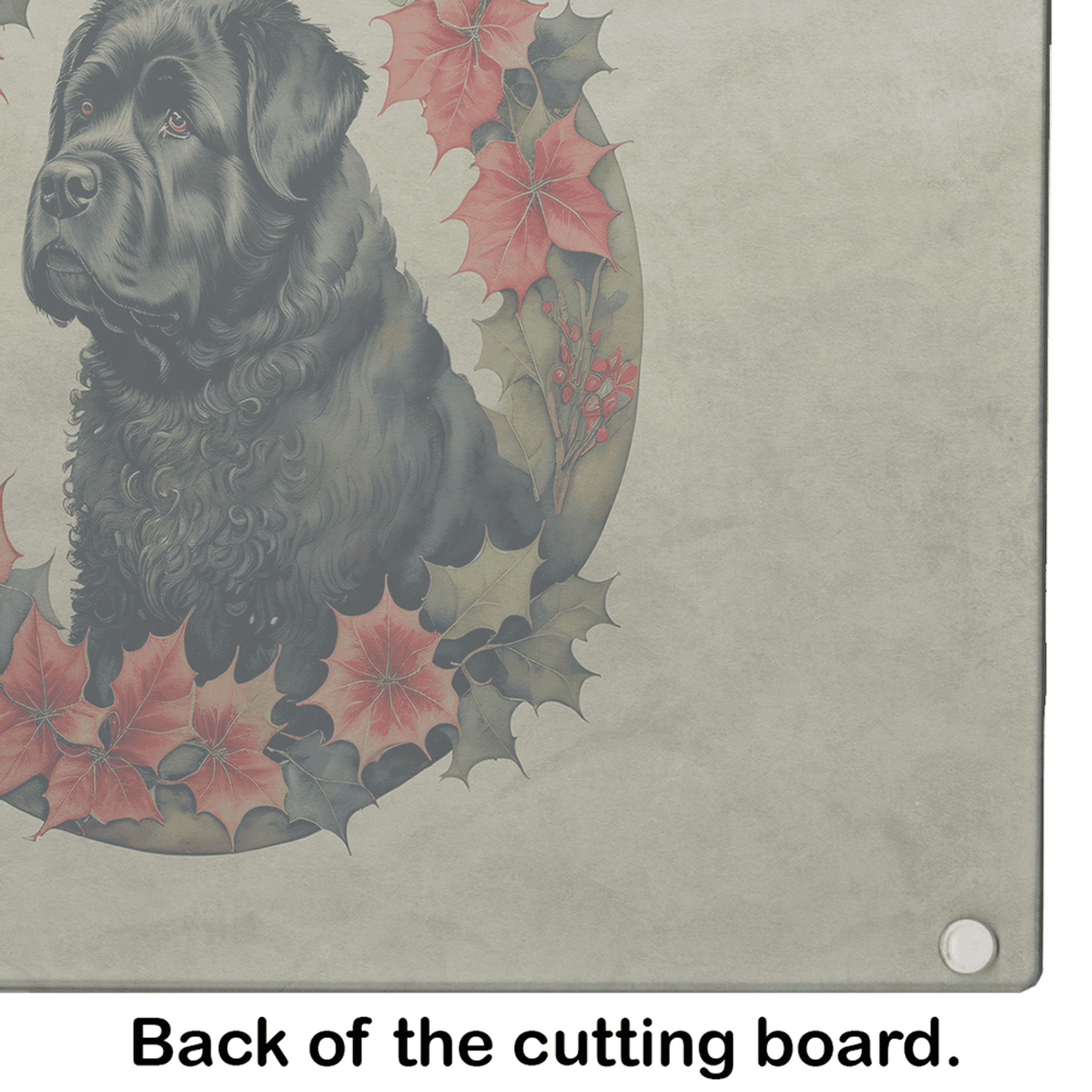 Bouvier des Flandres Christmas Flowers Glass Cutting Board Caroline's Treasures