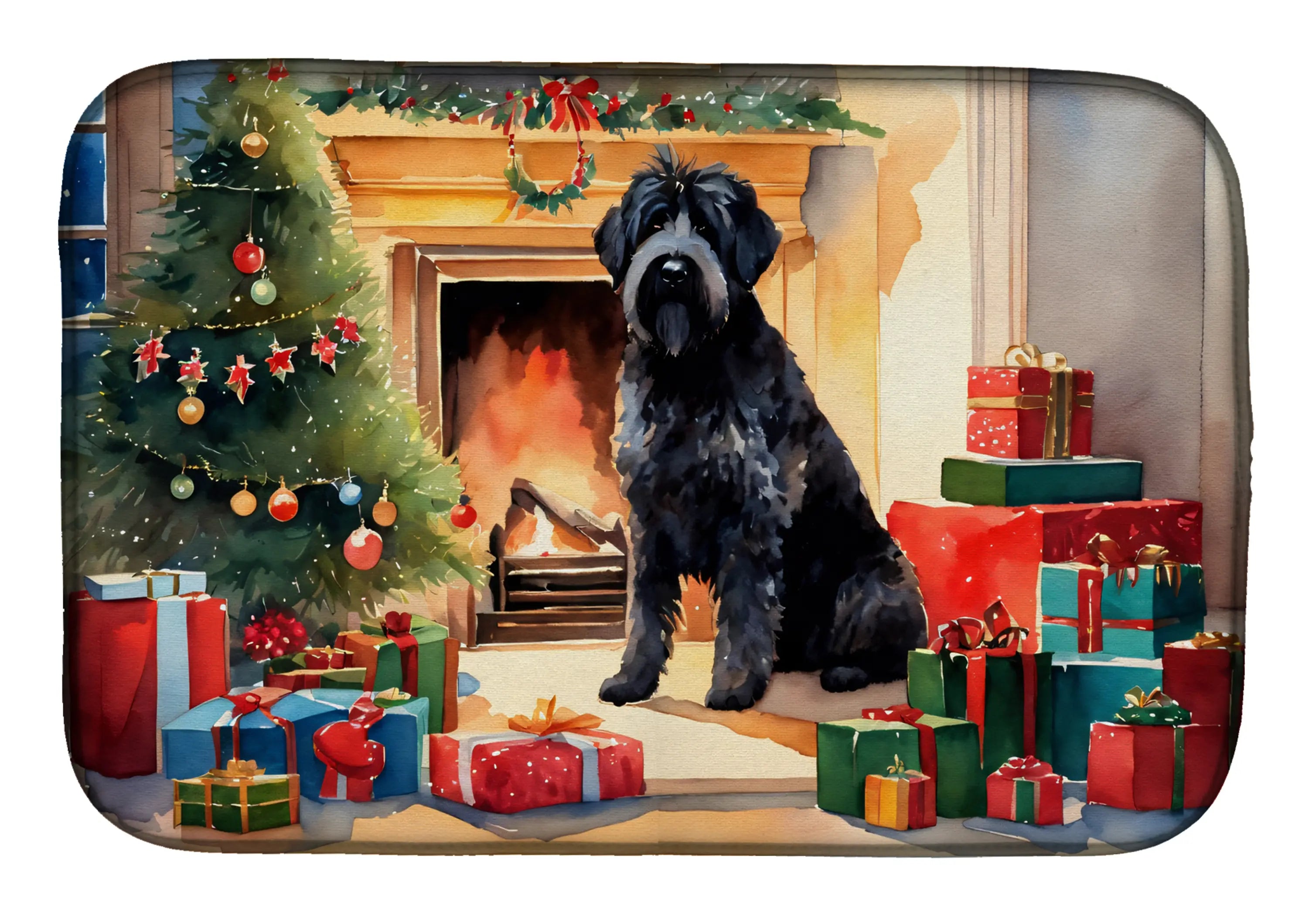 Bouvier des Flandres Cozy Christmas Dish Drying Mat Caroline's Treasures
