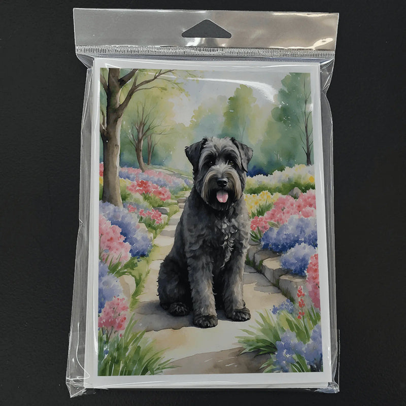 Bouvier des Flandres Spring Path Greeting Cards Pack of 8 Caroline's Treasures