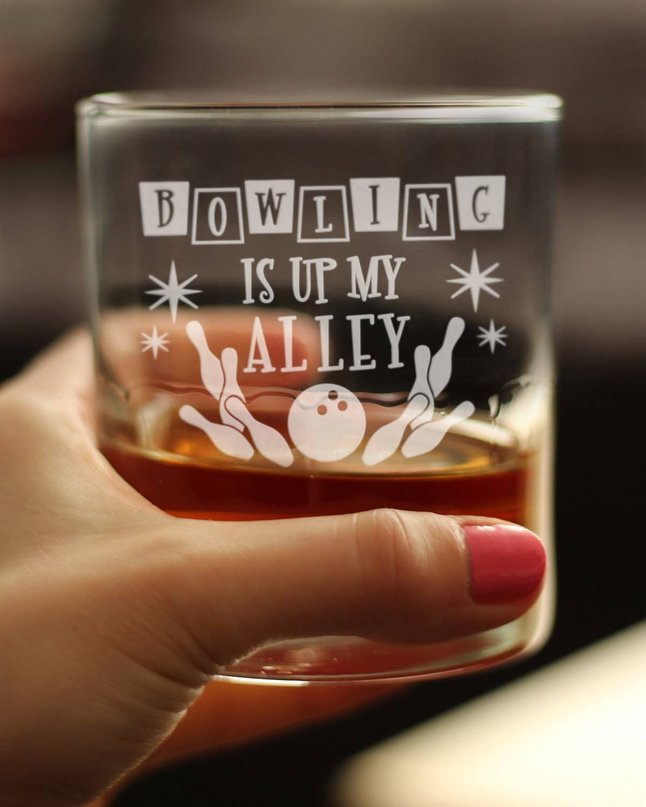 Bowling Alley Whiskey Rocks Glass - Bowlers Gifts and Decor Bevvee