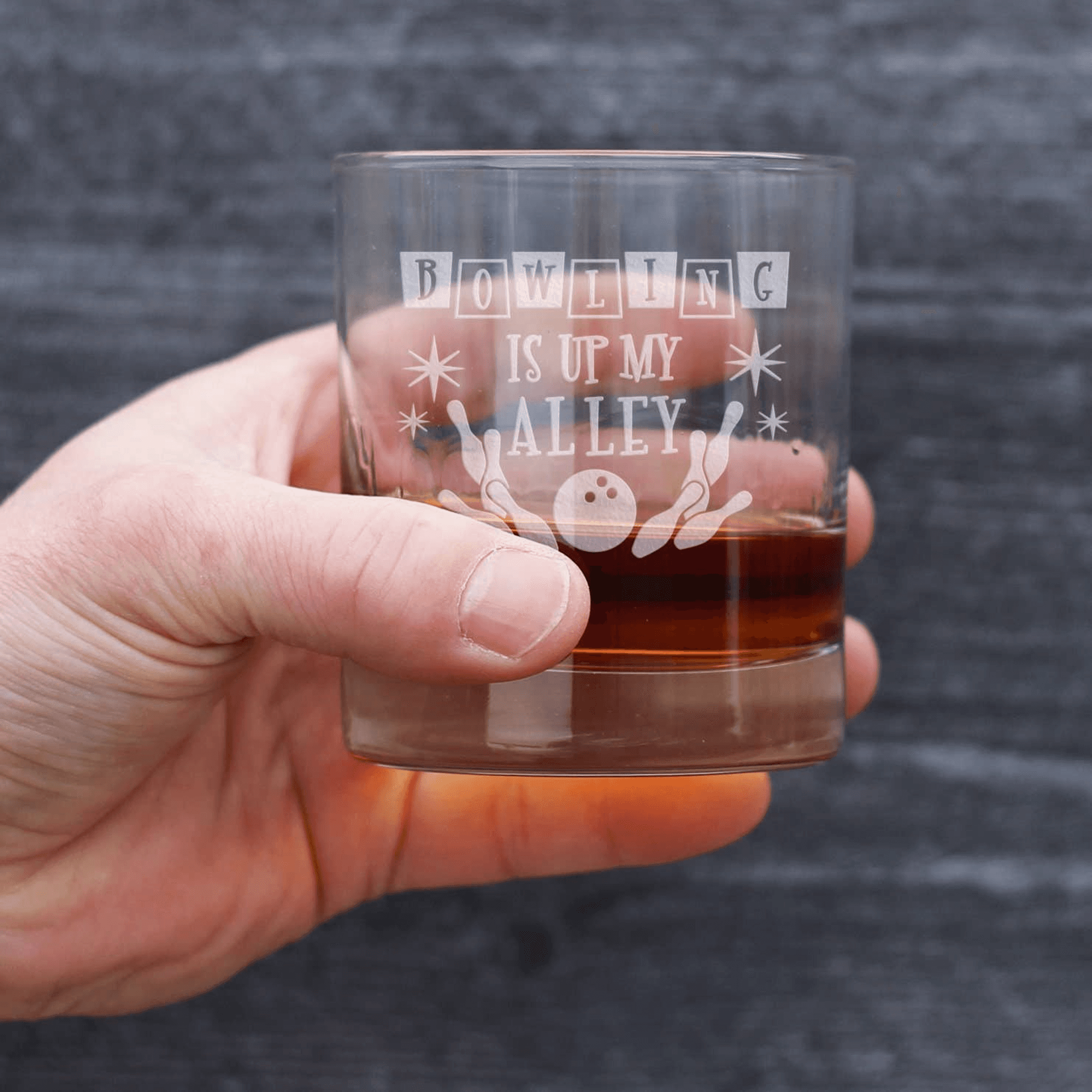 Bowling Alley Whiskey Rocks Glass - Bowlers Gifts and Decor Bevvee