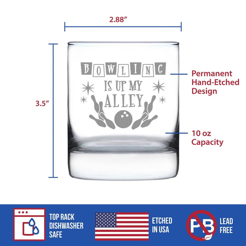 Bowling Alley Whiskey Rocks Glass - Bowlers Gifts and Decor Bevvee
