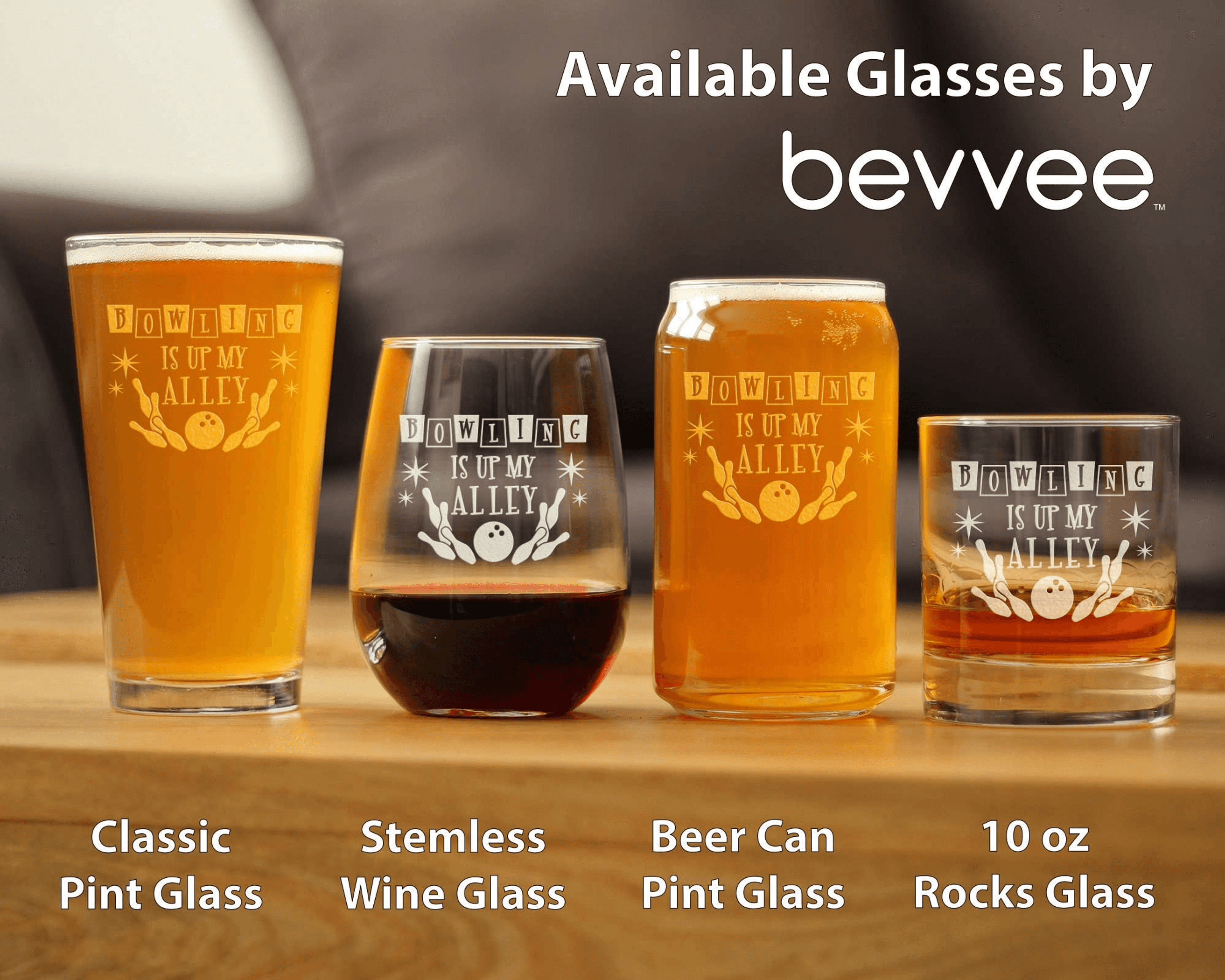 Bowling Alley Whiskey Rocks Glass - Bowlers Gifts and Decor Bevvee