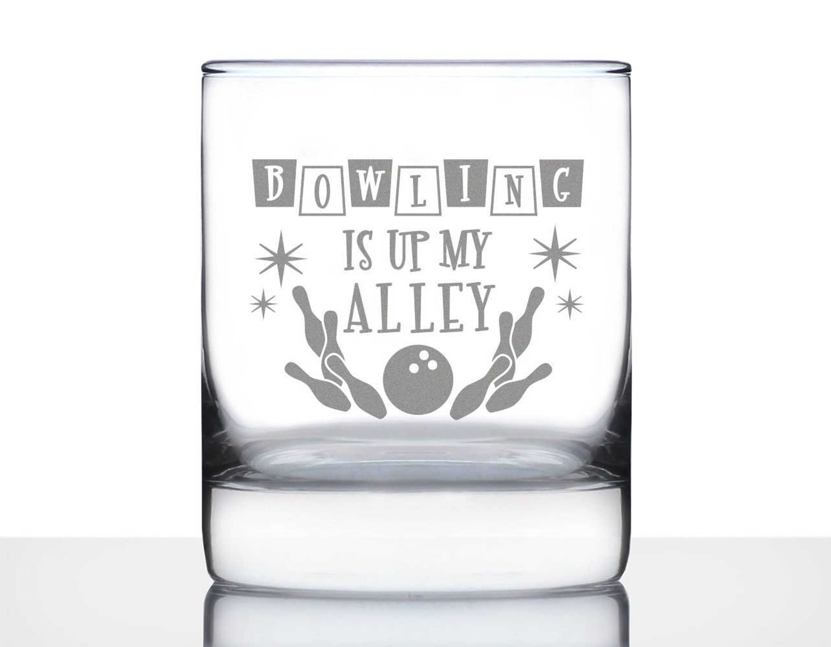 Bowling Alley Whiskey Rocks Glass - Bowlers Gifts and Decor Bevvee