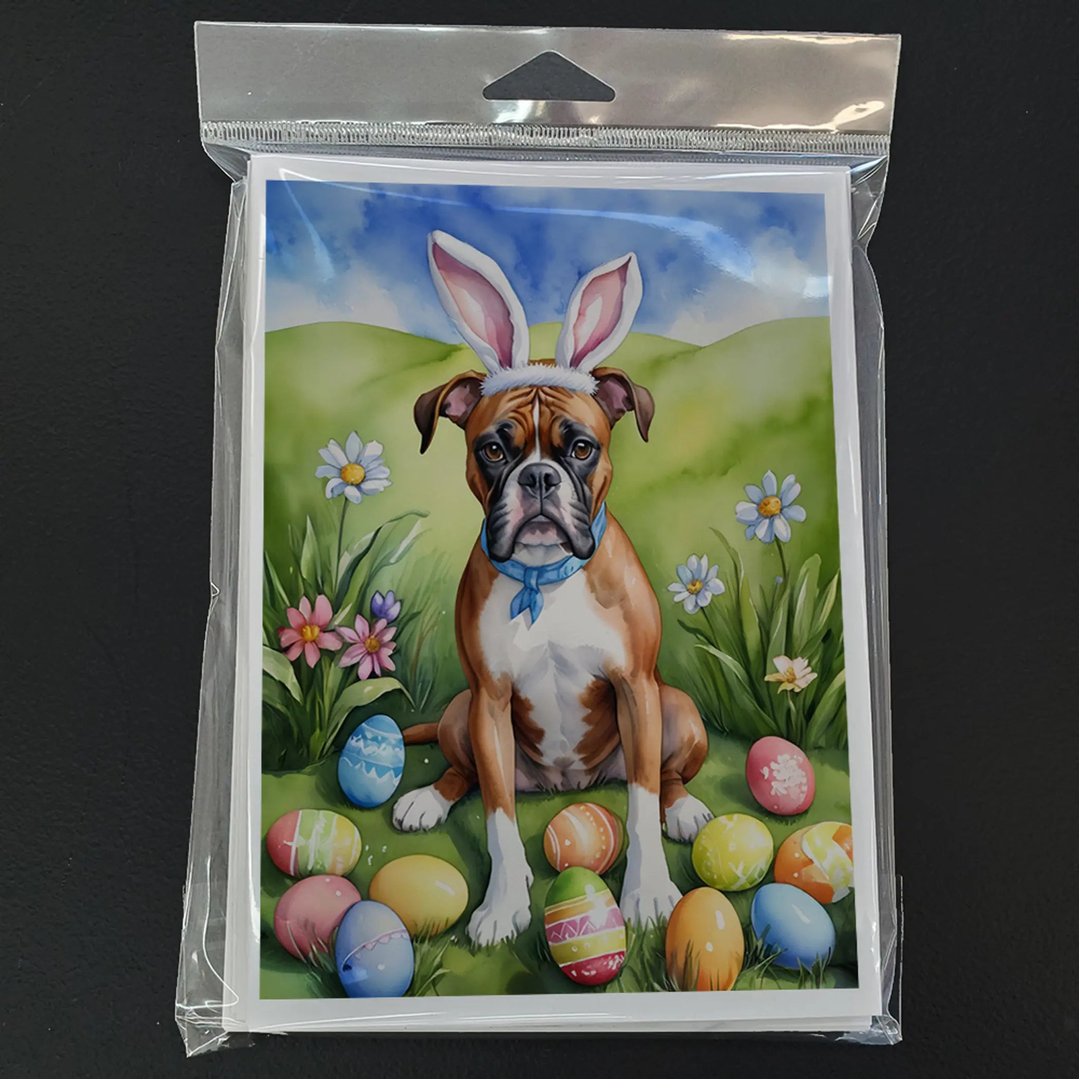 Boxer Easter Egg Hunt Greeting Cards Pack of 8 Caroline's Treasures