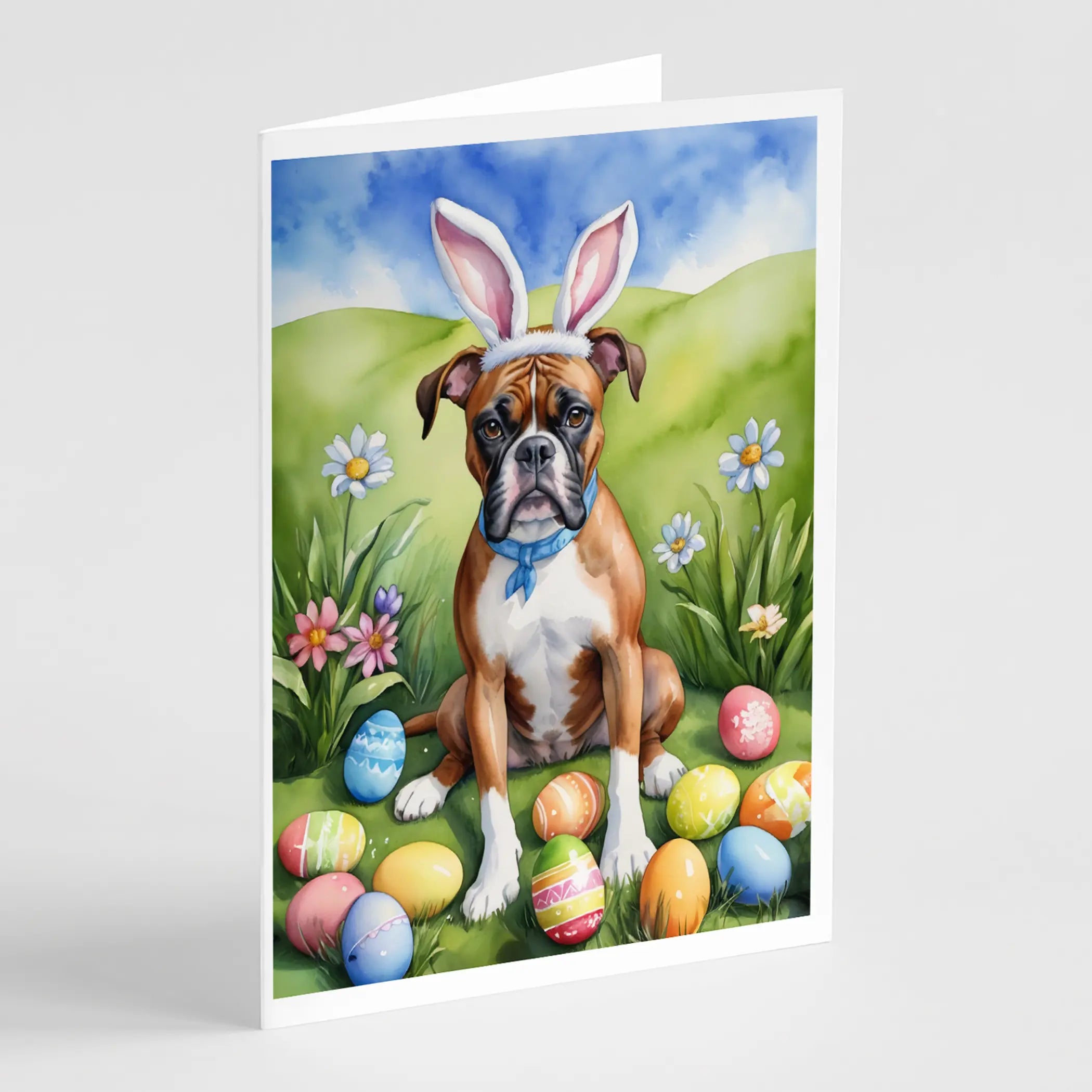 Boxer Easter Egg Hunt Greeting Cards Pack of 8 Caroline's Treasures