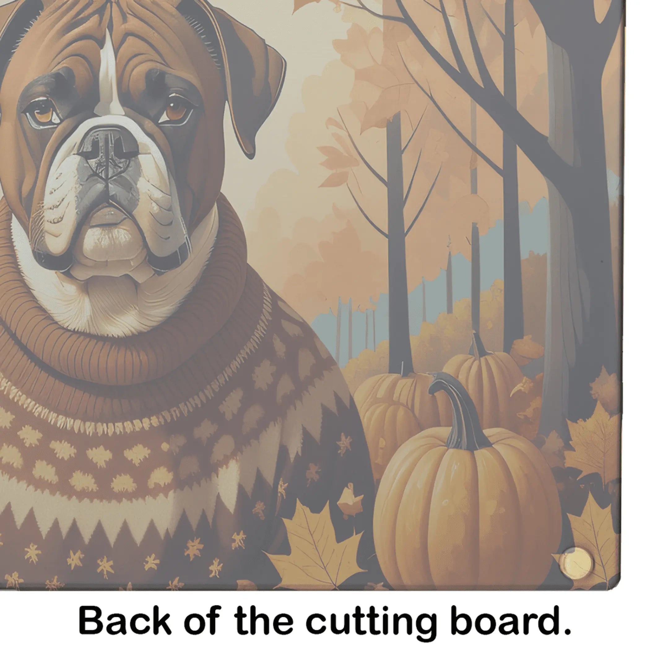 Boxer Fall Glass Cutting Board Caroline's Treasures