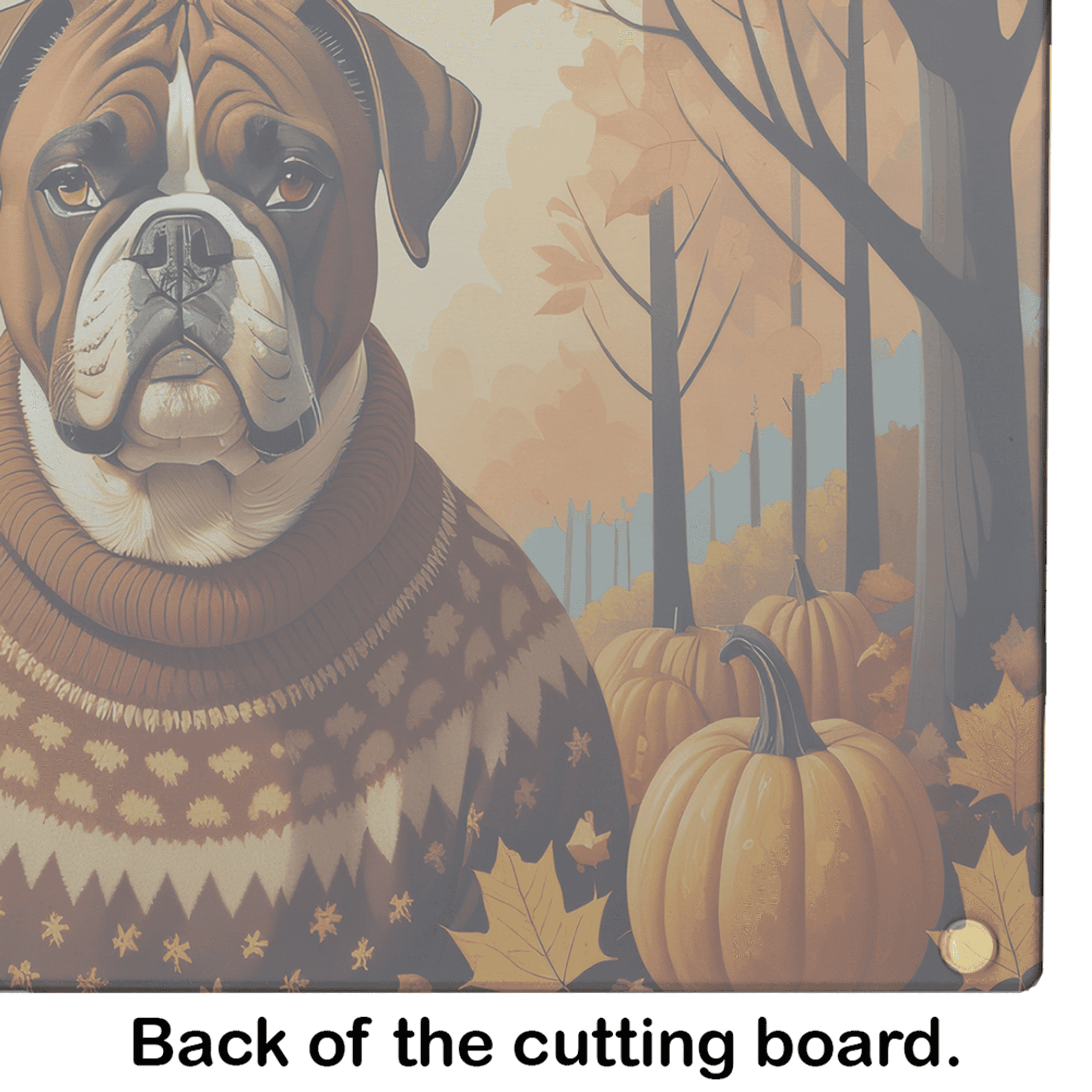 Boxer Fall Glass Cutting Board Caroline's Treasures