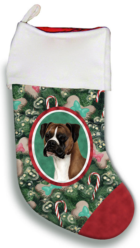 Boxer Fawn Uncropped - Best of Breed Christmas Stocking Best of Breed