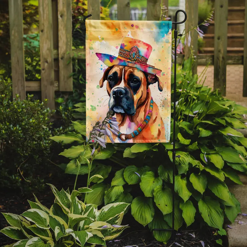 Boxer Hippie Dawg Garden Flag Caroline's Treasures