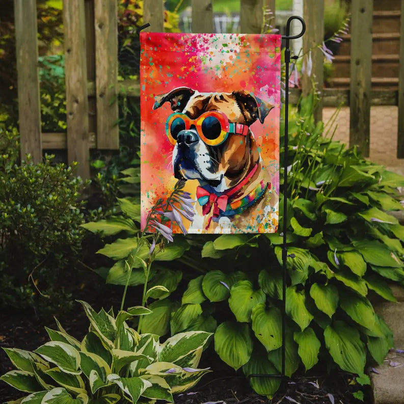 Boxer Hippie Dawg Garden Flag Caroline's Treasures