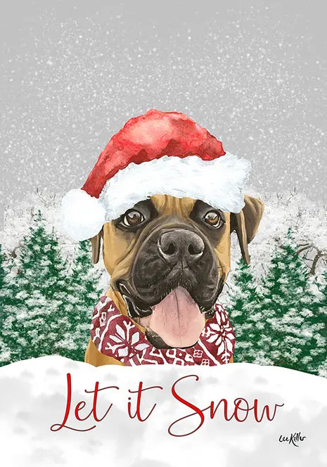Boxer  - Hippie Hound Studios Christmas  House and Garden Flags Best of Breed