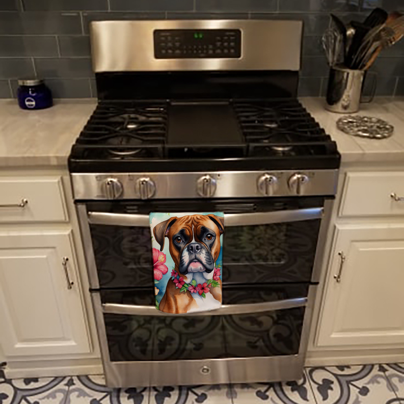 Boxer Luau Pair of Pot Holders Caroline's Treasures