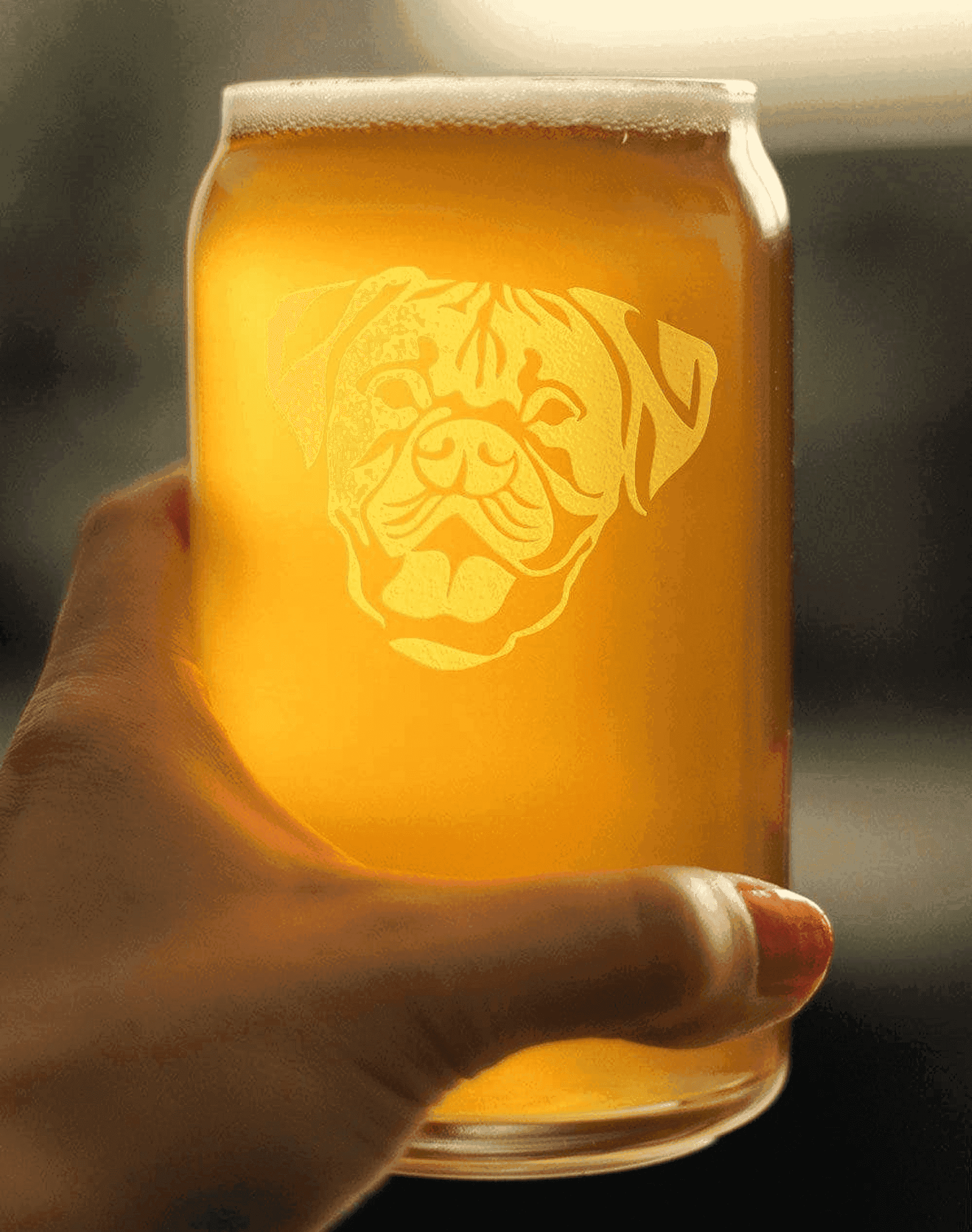 Boxer - Natural Ears Beer Can Pint Glass - Boxer Dogs Gifts Bevvee