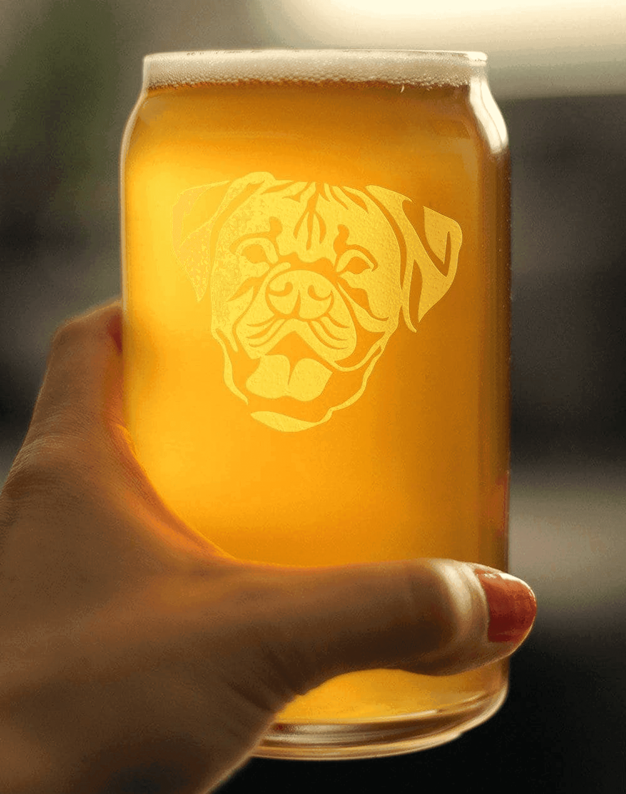 Boxer - Natural Ears Beer Can Pint Glass - Boxer Dogs Gifts Bevvee