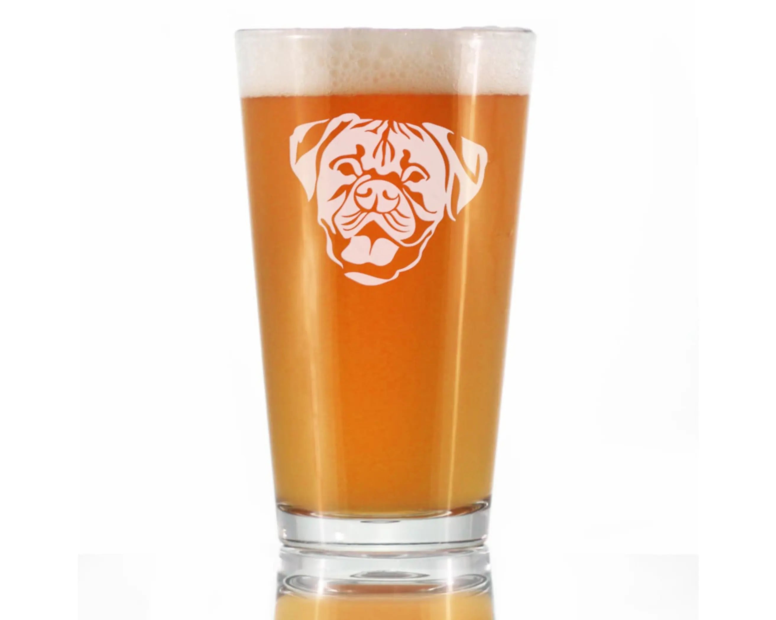 Boxer - Natural Ears Pint Glass for Beer - Boxer Dogs Gifts Bevvee